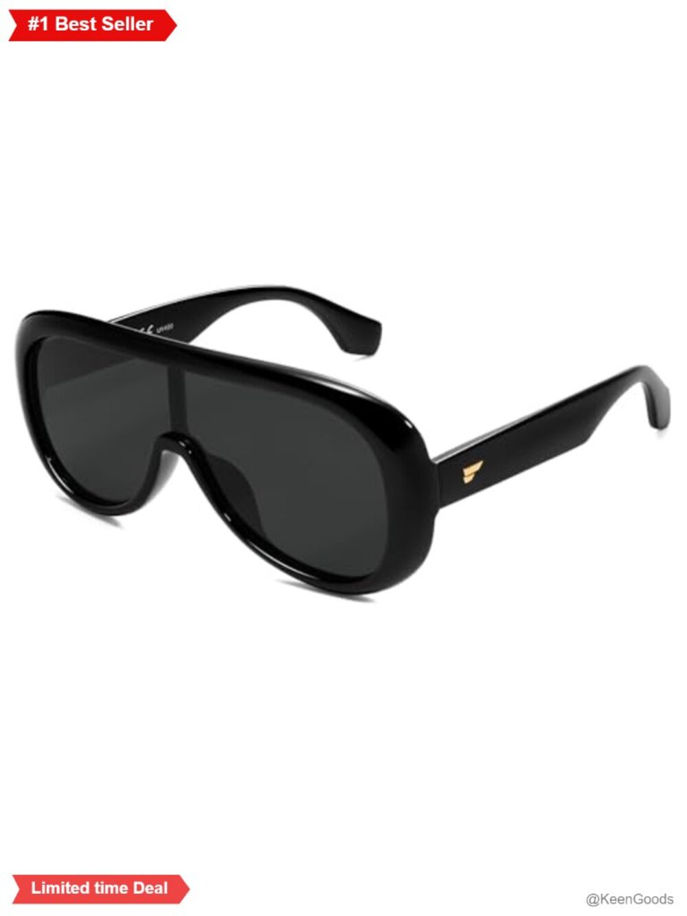 Oversized Aviator Square Sunglasses Polarized Retro Futuristic Mask Shades